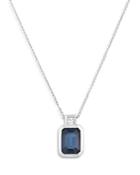 Bloomingdale's Blue Sapphire & Diamond Halo Pendant Necklace In 14k White Gold, 16 - 100% Exclusive