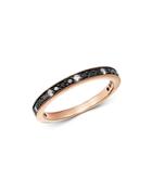 Bloomingdale's Black & White Diamond Stacking Band In 14k Rose Gold - 100% Exclusive