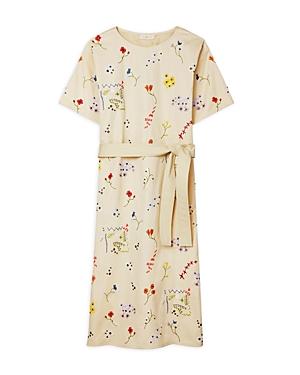Tory Burch Embroidered Shift Midi Dress