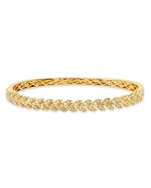 Graziela Gems 18k Yellow Gold Folha Diamond Bangle Bracelet