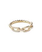 David Yurman 18k Yellow Gold Stax Diamond Chain Link Ring
