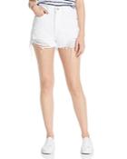 Rag & Bone/jean Maya High-rise Distressed Denim Shorts In White Tabby