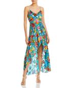 Alice+olivia Christina Floral High Low Midi Dress