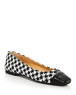 Jimmy Choo Women's Gisela Square Toe Star Houndstooth Print Flats