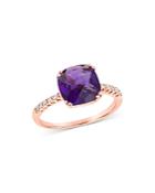 Bloomingdale's Cushion Cut Amethyst & Diamond Ring In 14k Rose Gold - 100% Exclusive