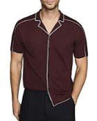 Reiss Horsey Cuban-collar Button-down Knit Shirt