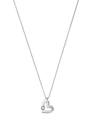 Roberto Coin 18k White Gold Slanted Heart Diamond Pendant Necklace, 18