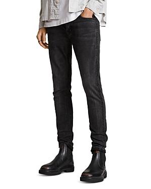 Allsaints Cotton Blend Cigarette Skinny Jeans In Washed Black
