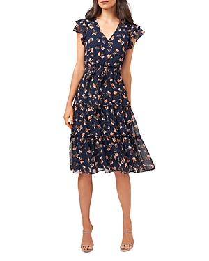 1.state Floral Print Flutter Sleeve Dress