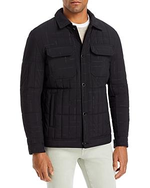 Karl Lagerfeld Paris Logo Print Quilted Shirt Jacket