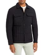 Karl Lagerfeld Paris Logo Print Quilted Shirt Jacket