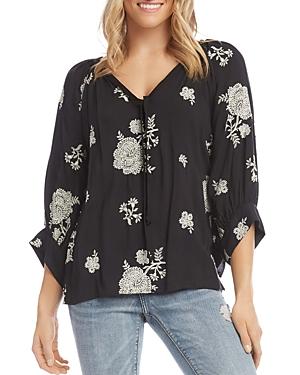 Karen Kane Embroidered Blouson Top