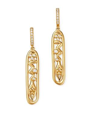 Temple St. Clair 18k Yellow Gold River Cartouche Earrings