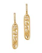 Temple St. Clair 18k Yellow Gold River Cartouche Earrings