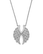 Diamond Wing Pendant Necklace In 14k White Gold, .30 Ct. T.w.
