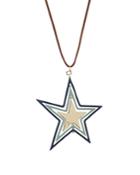 Tory Burch Spinning Star Pendant Necklace, 34