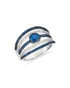 Bloomingdale's Sapphire & Diamond Multi Row Ring In 14k White Gold - 100% Exclusive