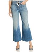 Mother The Lace-up Roller Cropped Jeans In Where There's Smoke
