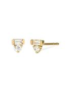 Rachel Reid 14k Yellow Gold Diamond Round & Baguette Stud Earrings