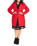 City Chic Plus Bromley Snap-front Coat