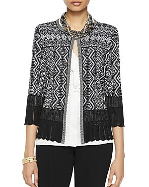 Misook Pointelle Scallop Trim Knit Jacket