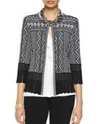 Misook Pointelle Scallop Trim Knit Jacket