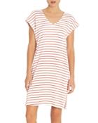 Three Dots Striped Short Sleeve Dress