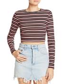 Honey Punch Tie-back Striped Cropped Sweater