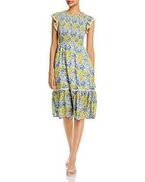 Lost And Wander Blossom Flutter Sleeve Midi Dress