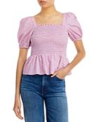 French Connection Artina Smocked Peplum Top