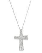 Roberto Coin 18k White Gold Scalare Large Diamond Cross Necklace, 18