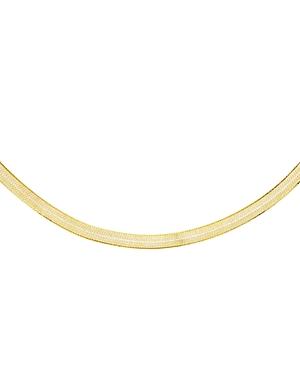 Adinas Jewels Herringbone Chain Necklace In 14k Gold Plated Sterling Silver, 15.75