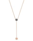 Own Your Story 14k Rose Gold Cosmos Dangling Star Cognac & White Diamond Y Necklace, 18