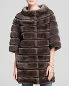 Maximilian Mink Coat With Suede Inserts