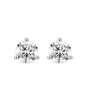Lightbox Lab-grown Diamond Round Stud Earrings In 10k White Gold