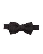 Lanvin Solid Knit Silk Pre Tied Bow Tie
