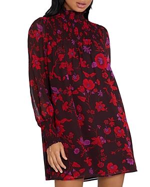 Sanctuary Sparks Fly Printed Smocked Shift Dress