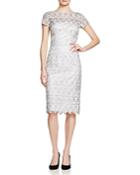 David Meister Short Sleeve Lace Cocktail Dress