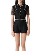Maje Ibis Grommet-and-lace Romper