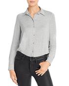 Three Dots Refined Jersey Knit Button-down Top