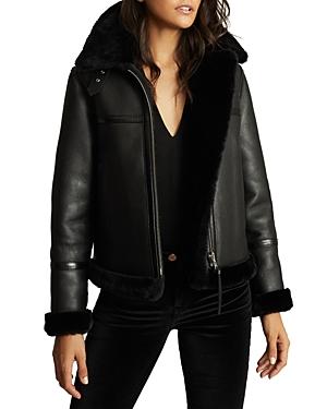 Reiss Margot Shearling Aviator Jacket