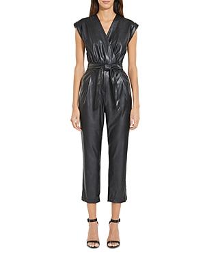 Bcbgmaxazria Faux Leather Belted Jumpsuit