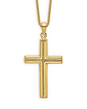 Bloomingdale's Beaded Cross Pendant Necklace In 14k Yellow Gold, 20 - 100% Exclusive