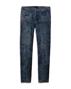 Purple Brand Dirty Resin Distressed Skinny Fit Jeans In French Blue Indigo