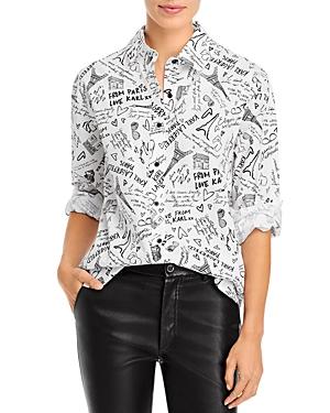 Karl Lagerfeld Paris Cotton Printed Shirt