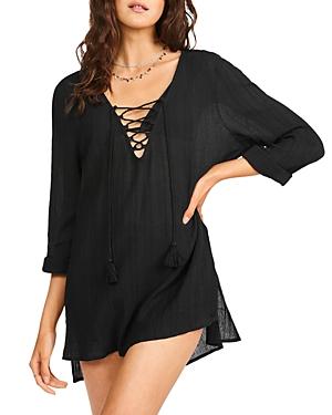 Billabong Blue Skies Lace Up Dress Swim Cover-up