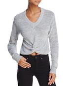 Olivaceous Twist-front Cropped Sweater