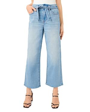 Jen 7 Cropped Tied Wide Leg Jeans In Capistrano