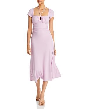 Cinq A Sept Janis Square Neck Ruched Side Dress