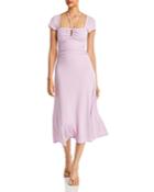 Cinq A Sept Janis Square Neck Ruched Side Dress